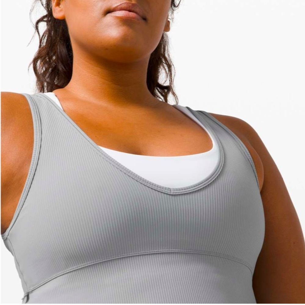 Lululemon Power Pivot Tank Ribbed Grey - Picture 6 of 6